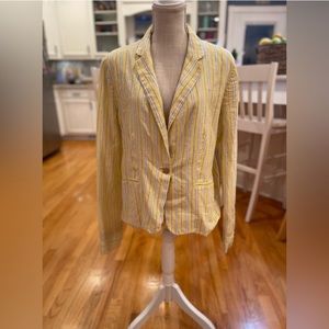 Draper James RSVP yellow lemon striped linen blend blazer